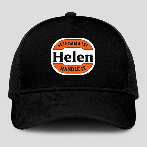 Keep Calm & Let Your Name Handle It Black Mesh Cap HELEN 13K1 C199PF