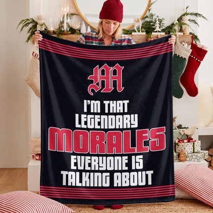 I'm That Legendary Name Dark Red Fleece Blanket MORALES 13K1 BK48