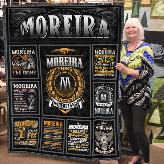 MOREIRA Personalized Blanket | Custom Name Cozy Throw Gift 13K2-BK2