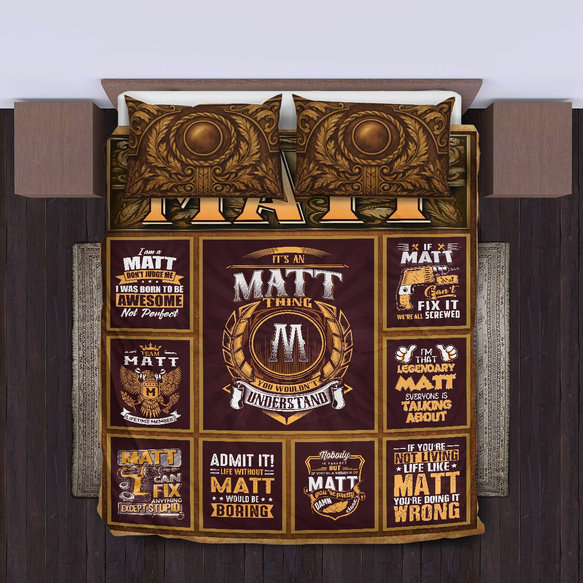 MATT Limited Edition Personalized Bedding Set 13K1-BS3