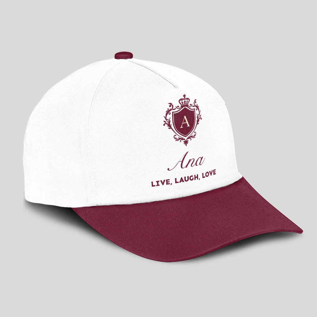 Live Laugh Love Elegant Burgundy And White Cap ANA 13K1 C88PF
