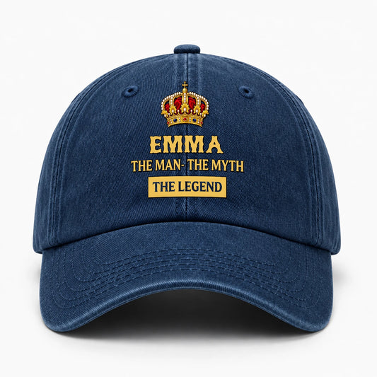 The Man The Myth The Legend King Crown Washed Cap EMMA 13K1 C146PF