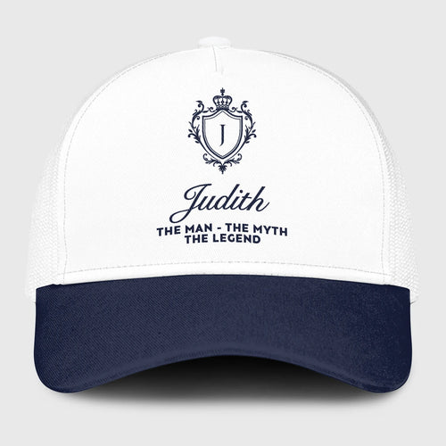 The Man The Myth The Legend Blue And White Baseball Mesh Cap JUDITH 13K1 C186PF