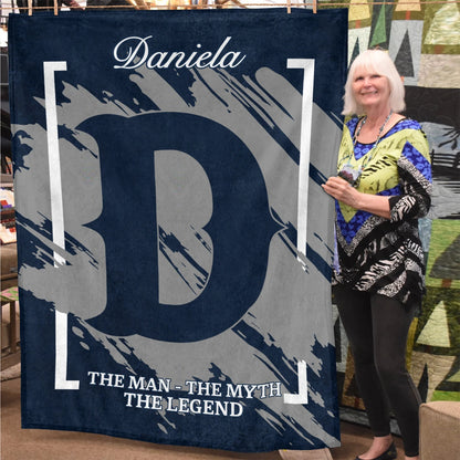 The Man The Myth The Legend Navy Baseball Fleece Blanket DANIELA 13K1 BK17