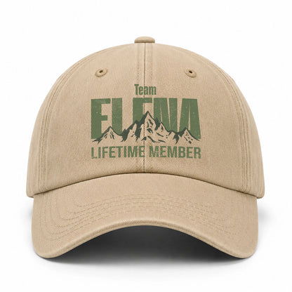 Team Your Name Lifetime Member Mountain Cap ELENA 13K1 C58PF