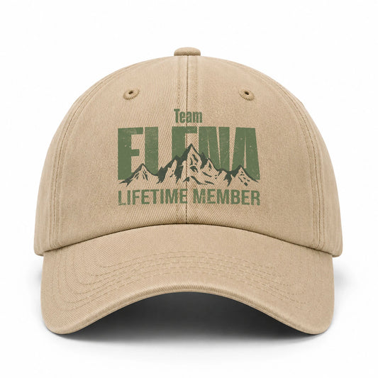 Team Your Name Lifetime Member Mountain Cap ELENA 13K1 C58PF