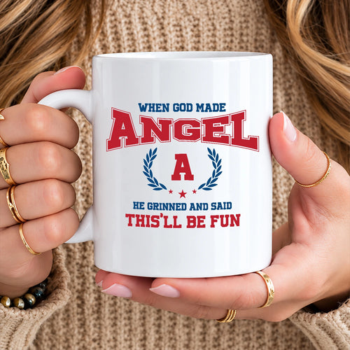 When God Made Your Name Personalized Mug ANGEL 13K1 MG08