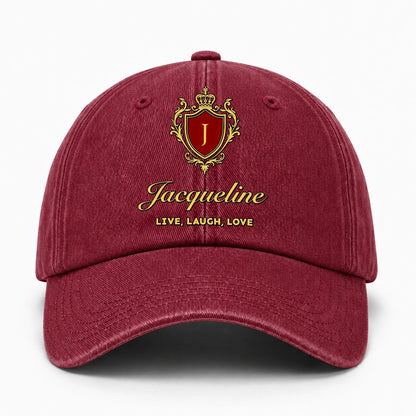 Live Laugh Love Luxury Burgundy Washed Cap JACQUELINE 13K1 C119PF