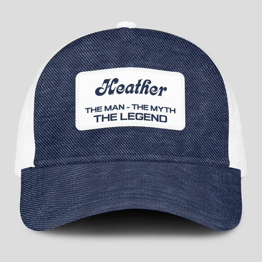 The Man The Myth The Legend Blue Denim Mesh Cap HEATHER 13K1 C194PF