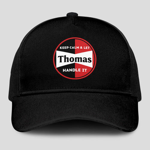 Keep Calm & Let Your Name Handle It Black Mesh Cap THOMAS 13K1 C206PF