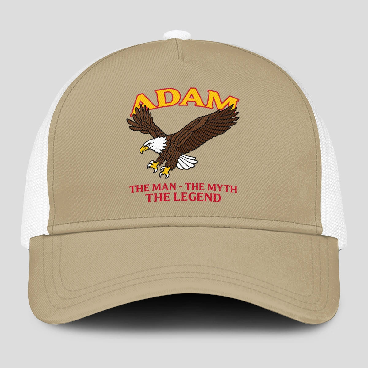 The Man The Myth The Legend Eagle Khaki Mesh Cap ADAM 13K1 C210PF