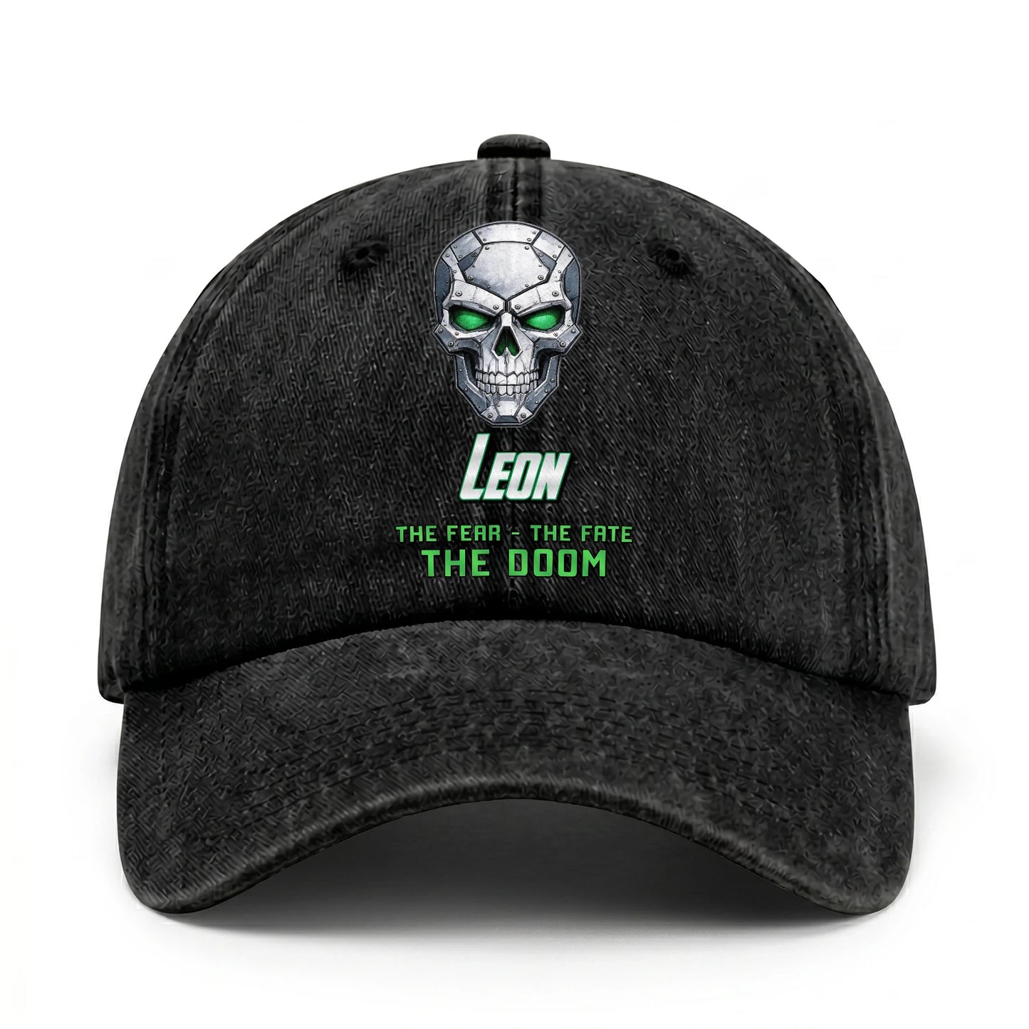 The Fear The Fate The Doom Skull Washed Cap LEON 13K1 C99PF