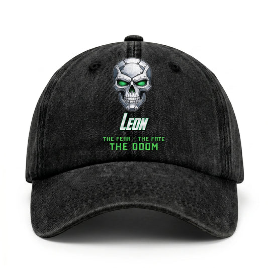 The Fear The Fate The Doom Skull Washed Cap LEON 13K1 C99PF