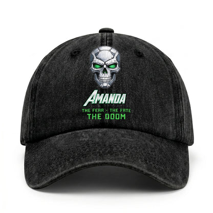 The Fear The Fate The Doom Skull Washed Cap AMANDA 13K1 C99PF