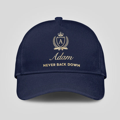 Never Back Down Luxury Crest Navy Cap ADAM 13K1 C167PF