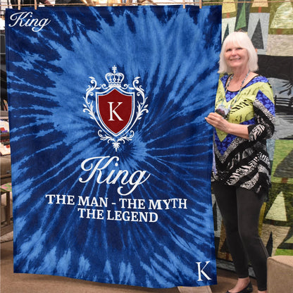The Man The Myth The Legend Blue Waves Fleece Blanket KING 13K1 BK11