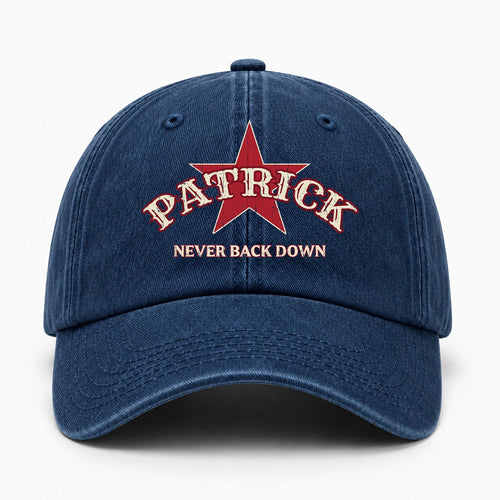 Never Back Down Western Blue Denim Cap PATRICK 13K1 C61PF