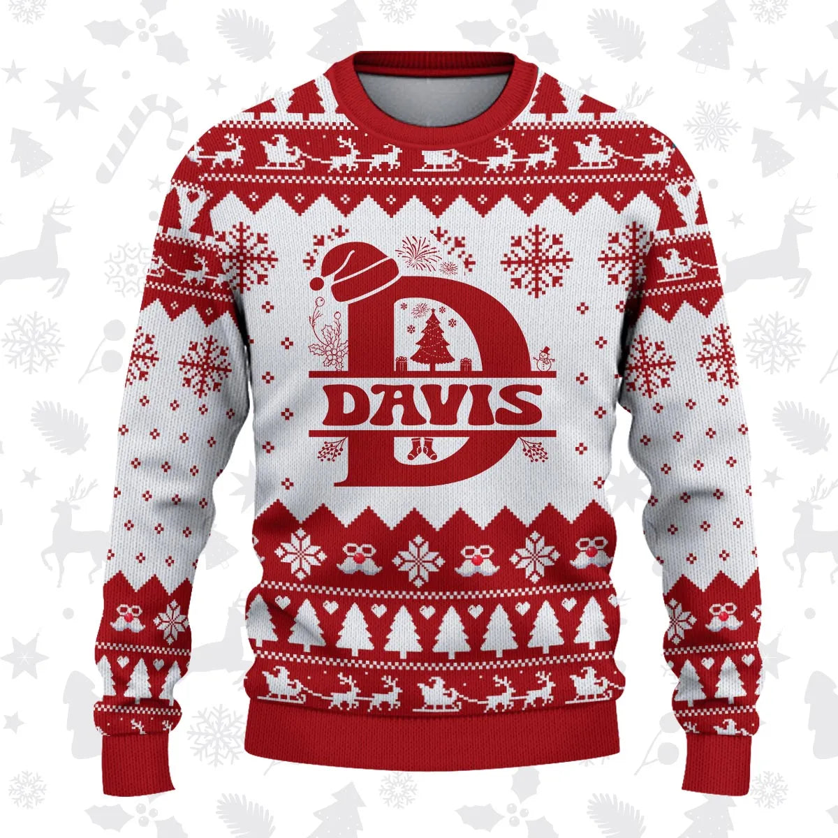 DAVIS Personalized Christmas Pajama Set - Holiday Gift Outfit 13K1-CR2