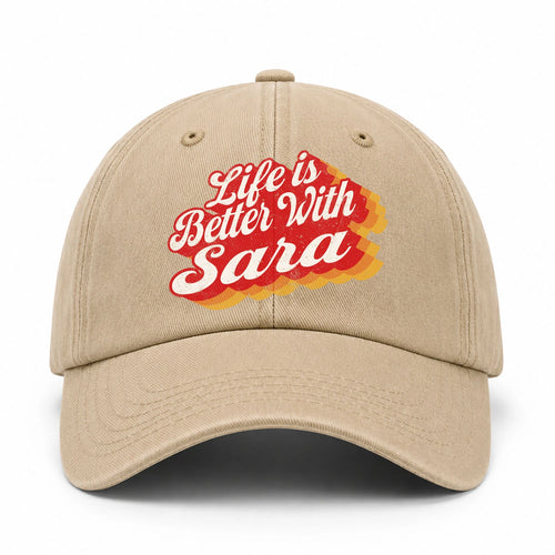 Life Is Better With Your Name Vintage Washed Cap SARA 13K1 C67PF