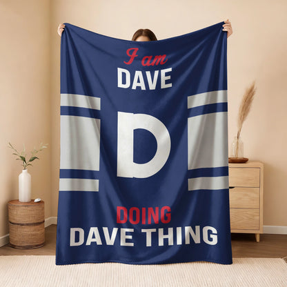 I'm Name Doing Name Things Navy Fleece Blanket DAVE 13K1 BK51