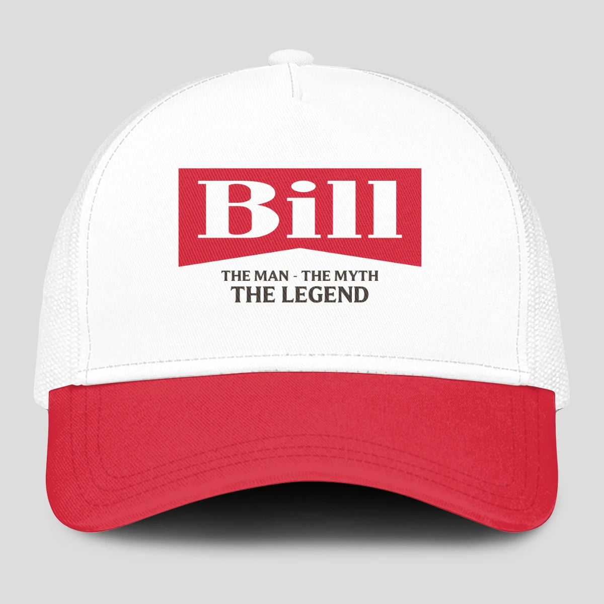 The Man The Myth The Legend Red And White Mesh Cap BILL 13K1 C197PF