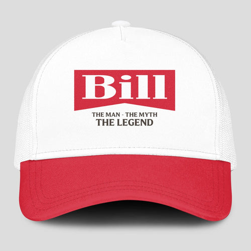 The Man The Myth The Legend Red And White Mesh Cap BILL 13K1 C197PF