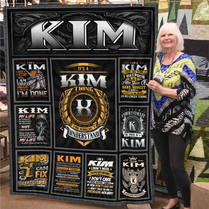 KIM Personalized Blanket | Custom Name Cozy Throw Gift 13K1-BK2