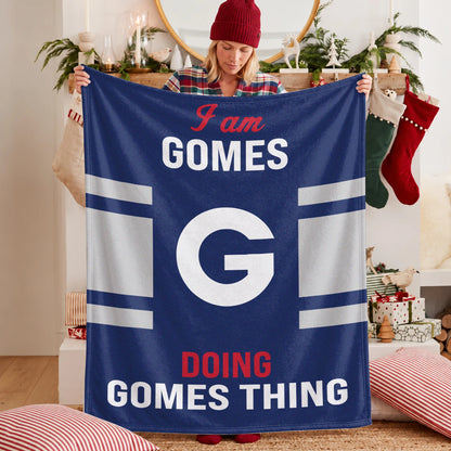 I'm Name Doing Name Things Navy Fleece Blanket GOMES 13K1 BK51