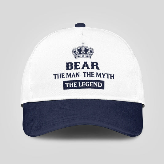 The Man The Myth The Legend King Crown Blue And White Cap BEAR 13K1 C147PF