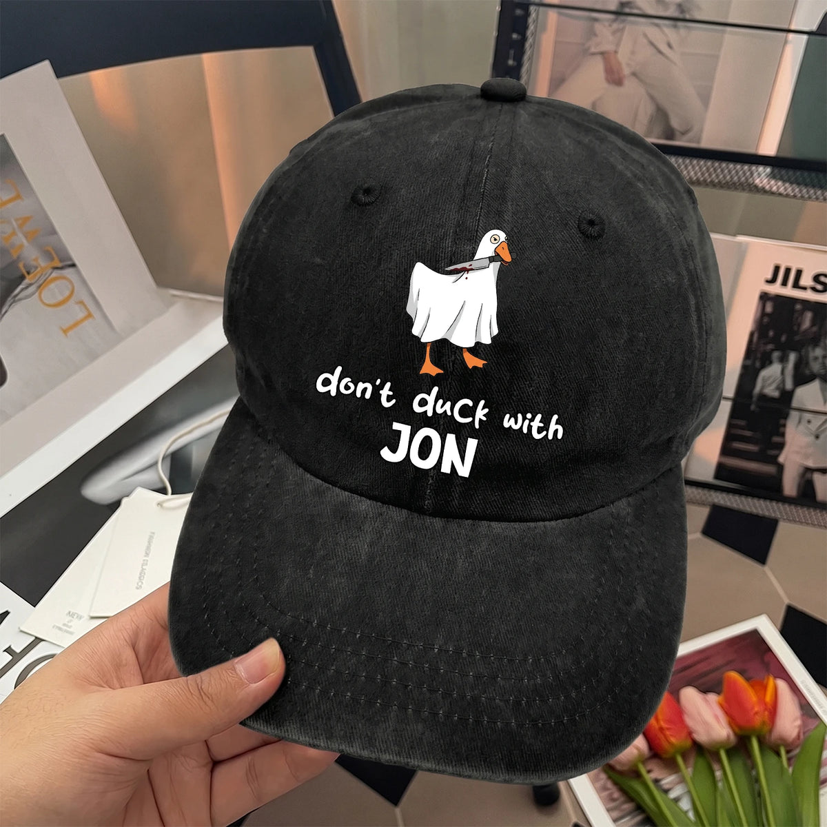 Don't Duck With Your Name Funny Washed Cap JON 13K1 C129PF