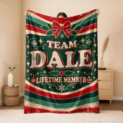 Team Your Name Lifetime Member Christmas Fleece Blanket DALE 13K1 BK52