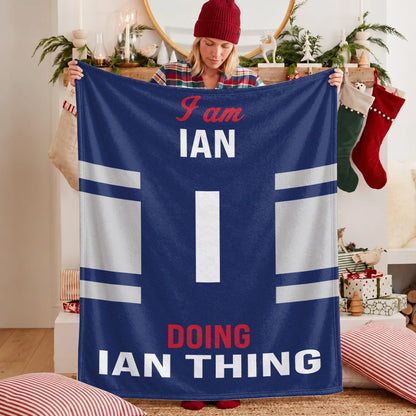 I'm Name Doing Name Things Navy Fleece Blanket IAN 13K1 BK51