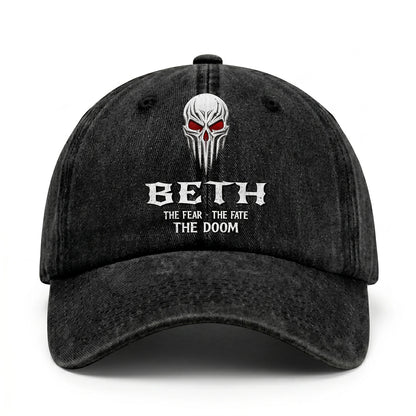 Your Name The Fear The Fate The Doom Skull Washed Cap BETH 13K1 C98PF