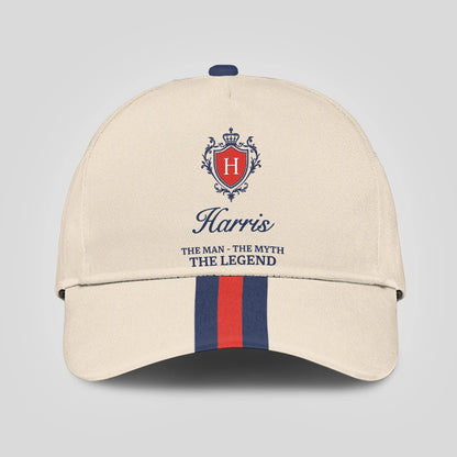 The Man The Myth The Legend Blue And Red Striped Cap HARRIS 13K1 C117PF