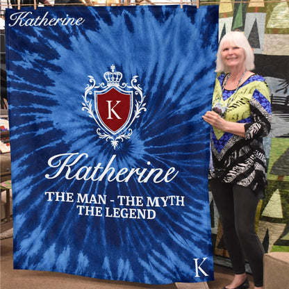 The Man The Myth The Legend Blue Waves Fleece Blanket KATHERINE 13K1 BK11