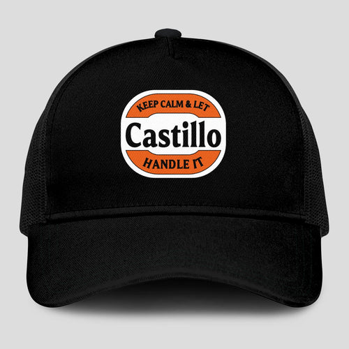 Keep Calm & Let Your Name Handle It Black Mesh Cap CASTILLO 13K1 C199PF