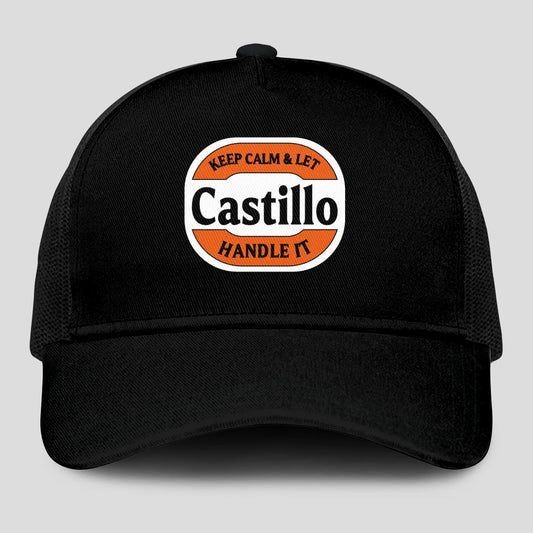 Keep Calm & Let Your Name Handle It Black Mesh Cap CASTILLO 13K1 C199PF