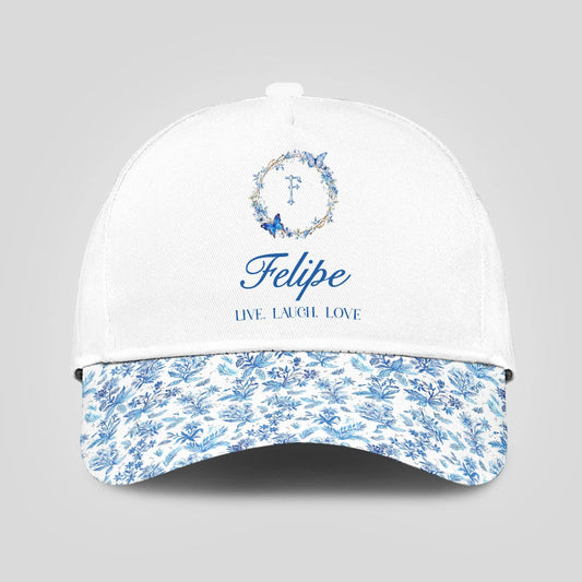Live Laugh Love Blue Flowers Cap FELIPE 13K1 C50PF