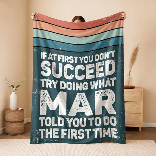 If At First You Don’t Succeed Retro Green Fleece Blanket MAR 13K1 BK29