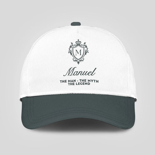 The Man The Myth The Legend Elegant Gray And White Cap MANUEL 13K1 C170PF