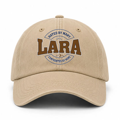 Hated By Many Confronted By None Washed Cap LARA 13K1 C36PF