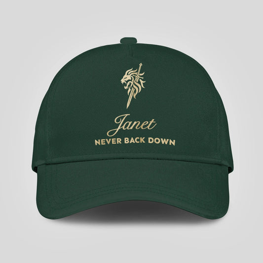 Never Back Down Lion And Sword Sage Green Cap JANET 13K1 C178PF