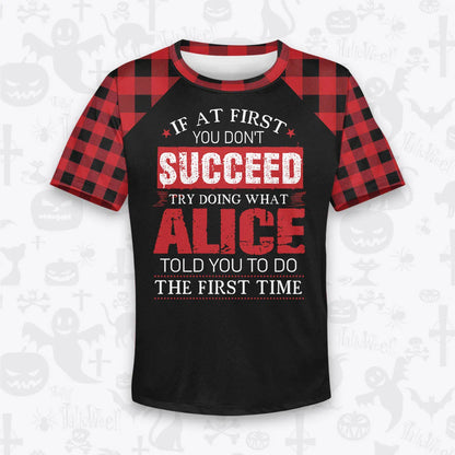 ALICE Buffalo Plaid Pajamas Set Tshirt & Pants 13K1-EV2