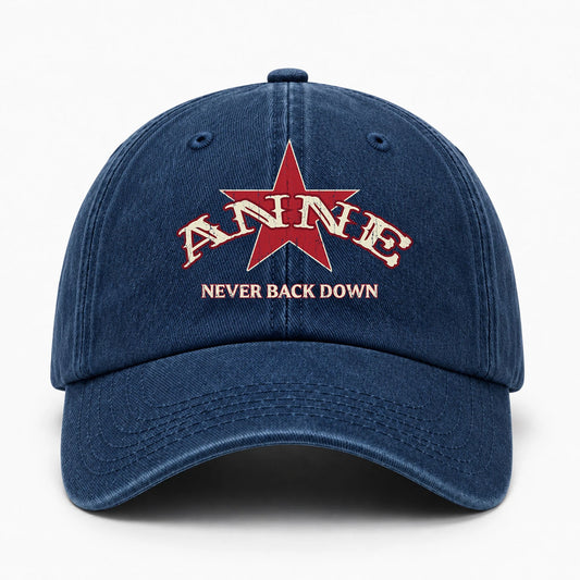 Never Back Down Western Blue Denim Cap ANNE 13K1 C61PF