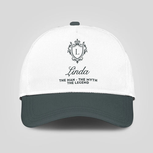 The Man The Myth The Legend Elegant Gray And White Cap LINDA 13K1 C170PF