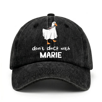Don't Duck With Your Name Funny Washed Cap MARIE 13K1 C129PF