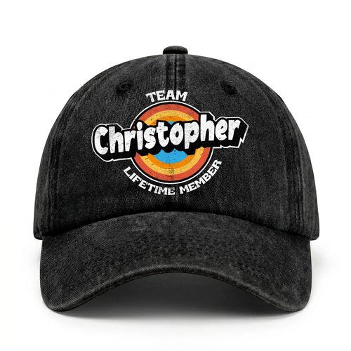 Team Your Name Lifetime Member Logo Cap CHRISTOPHER 13K1 C66PF
