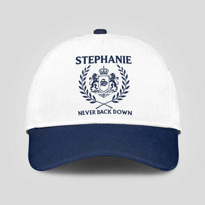 Never Back Down Blue And White Cap STEPHANIE 13K1 C59PF