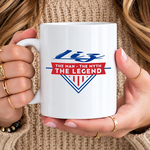 The Man The Myth The Legend Red And Blue Logo Mug LIZ 13K1 MG34