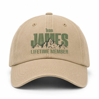 Team Your Name Lifetime Member Mountain Cap JAMES 13K1 C58PF